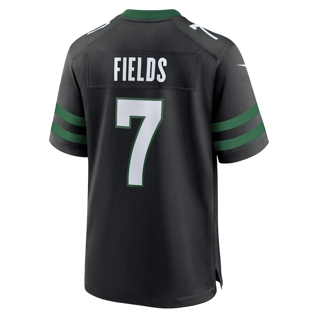 STECN NY.Jets #7 Justin Fields Stealth Black Game Jersey