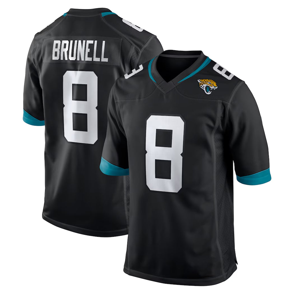 J.Jaguars #8 Mark Brunell?Player Black Home Game STECN Stitched Jerseys