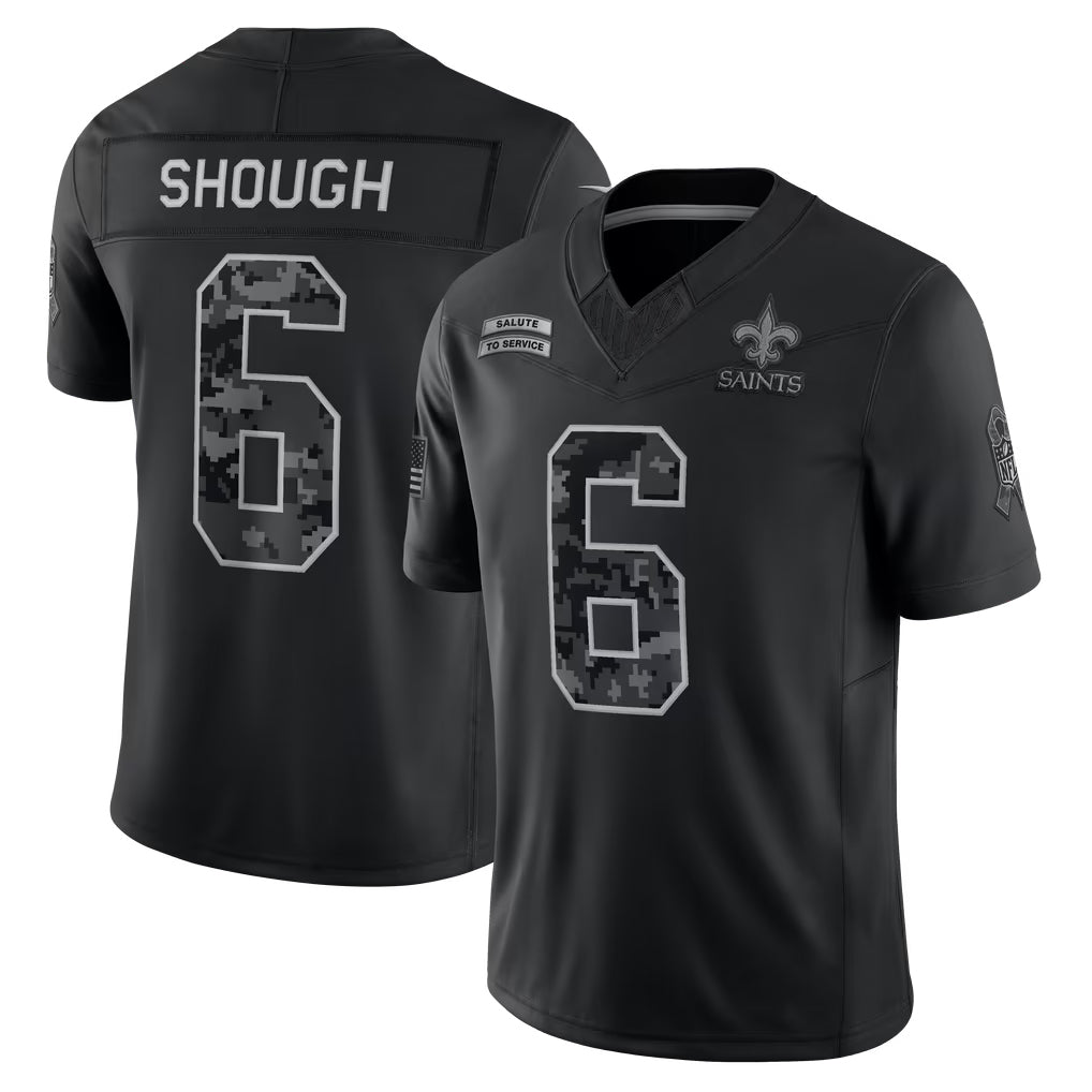 STECN NO.Saints #6 Tyler Shough Player Black Limited 2026 Salute to Service Home Game Stitched Jerseys