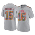 KC.Chiefs #15 Patrick Mahomes Player Gray Atmosphere Fashion Game STECN Stitched Jerseys