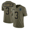 C.Panthers #3 Princely Umanmielen Player Olive 2025 Salute to Service Limited Game STECN Stitched Jerseys