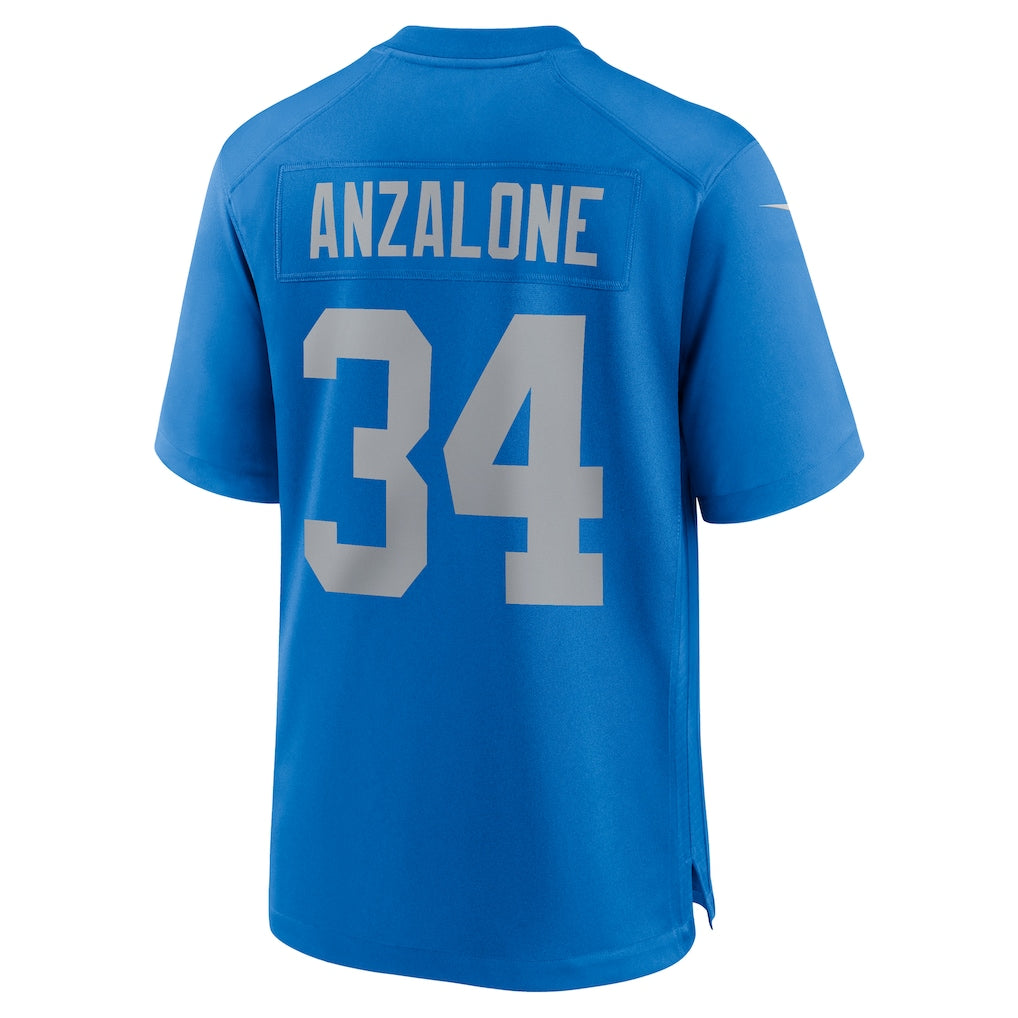 STECN D.Lions #34 Alex Anzalone Blue Alternate Game Jersey