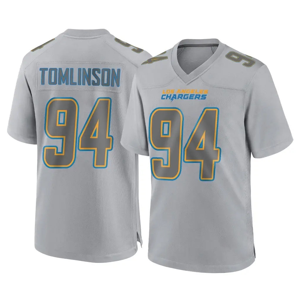 LA.Chargers #94 Dalvin Tomlinson Player Gray Atmosphere Fashion Home Game STECN Stitched Jerseys
