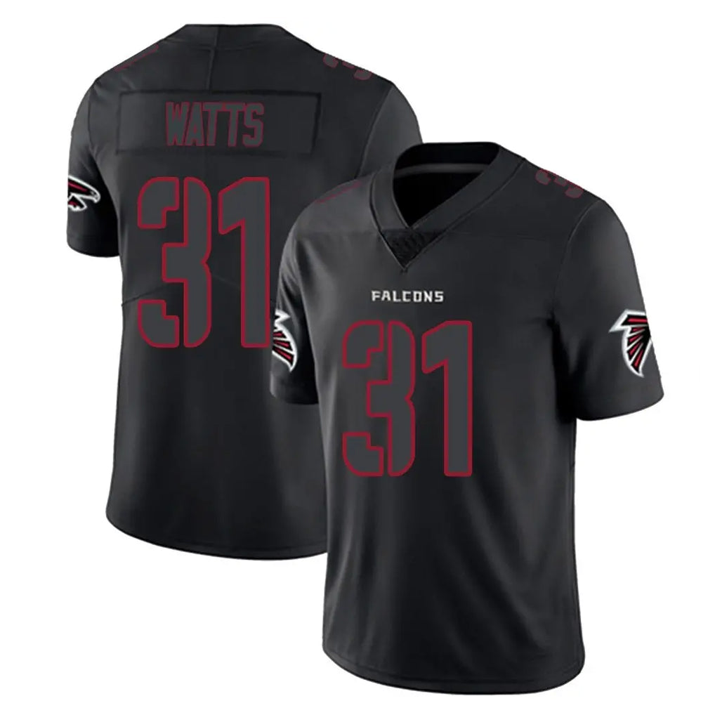 A.Falcons #31 Xavier Watts Player Black Impact Limited Game STECN Stitched Jerseys