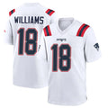 NE.Patriots #18 Kyle Williams Player White Home Game STECN Stitched Jerseys