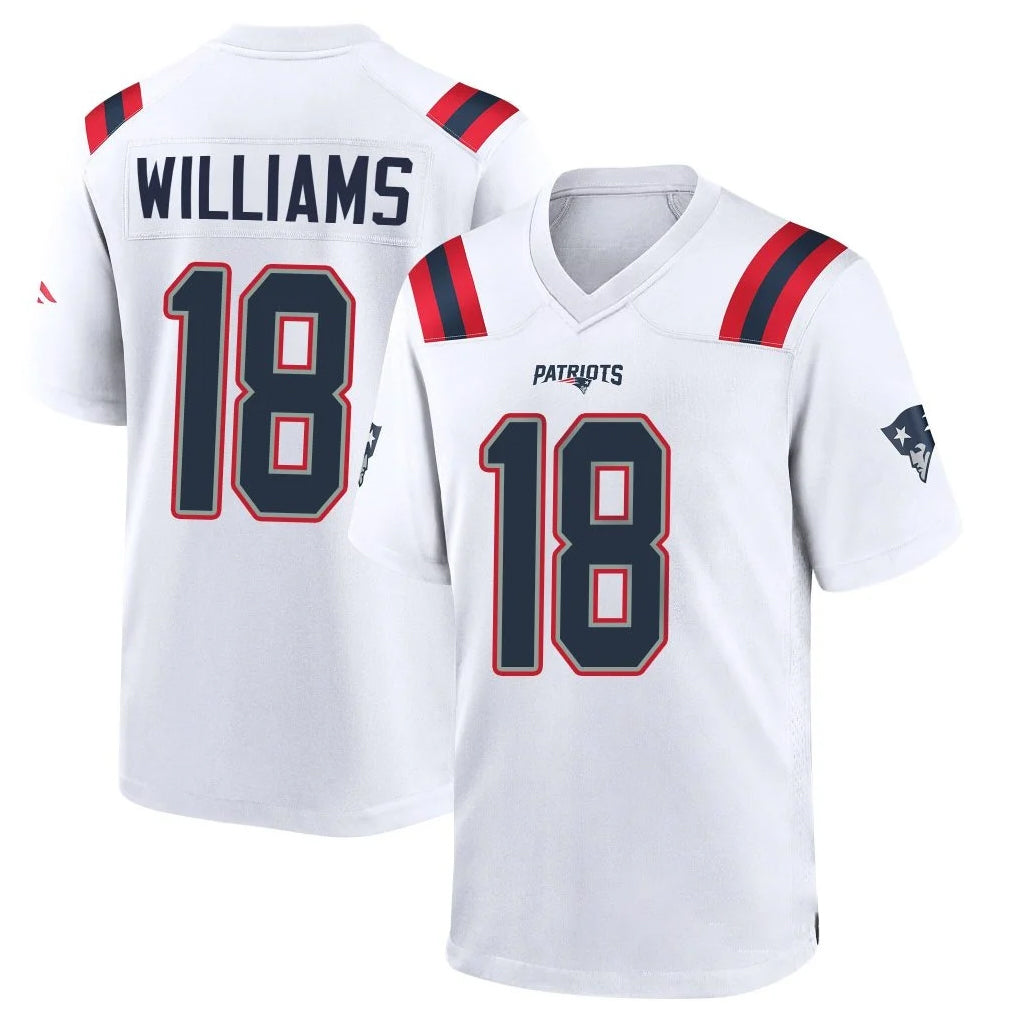 NE.Patriots #18 Kyle Williams Player White Home Game STECN Stitched Jerseys