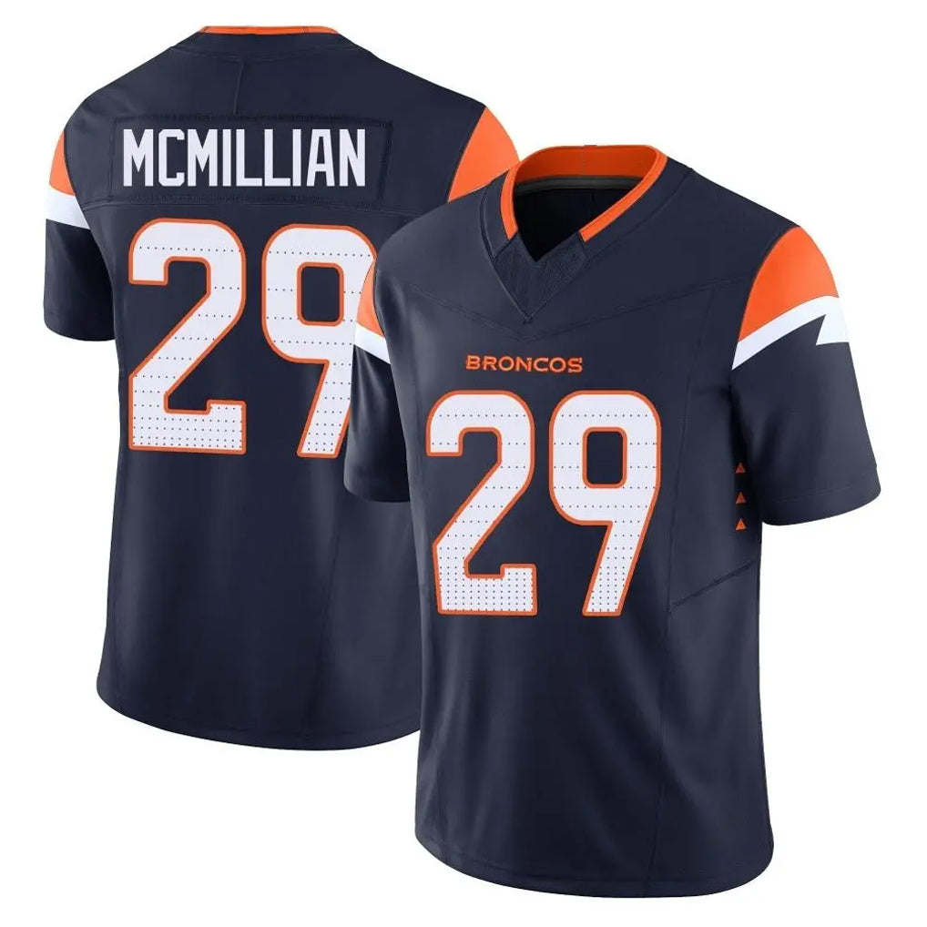 D.Broncos #29 Ja'Quan McMillian Player Navy Limited Vapor F.U.S.E. Home Game STECN Stitched Jerseys