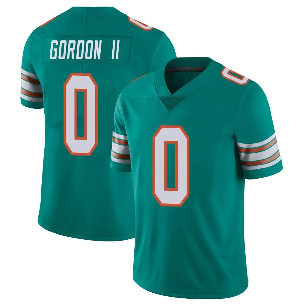 M.Dolphins #0 Ollie Gordon II Player Aqua Limited Alternate Vapor Untouchable Home Game STECN Stitched Jerseys