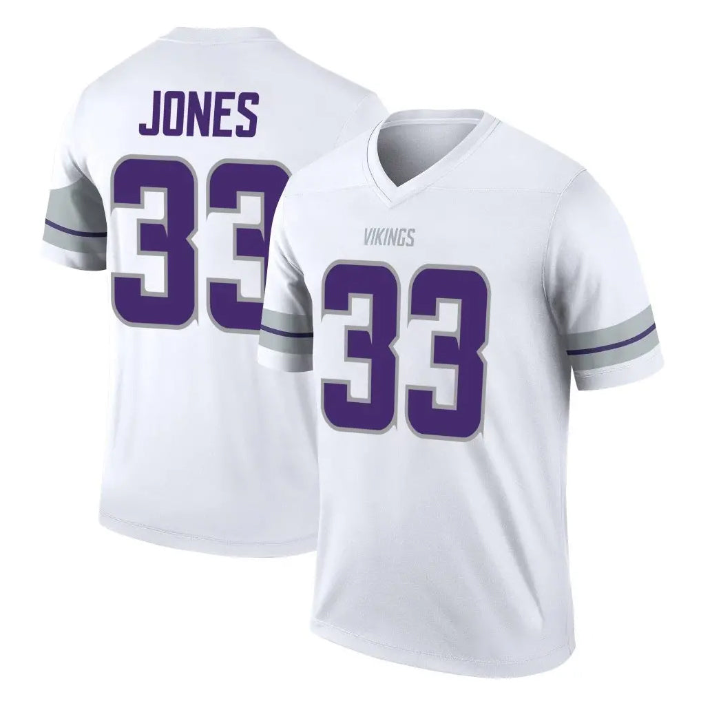 M.Vikings #33 Aaron Jones Sr. Player White Alternate Legend Home Game STECN Stitched Jerseys
