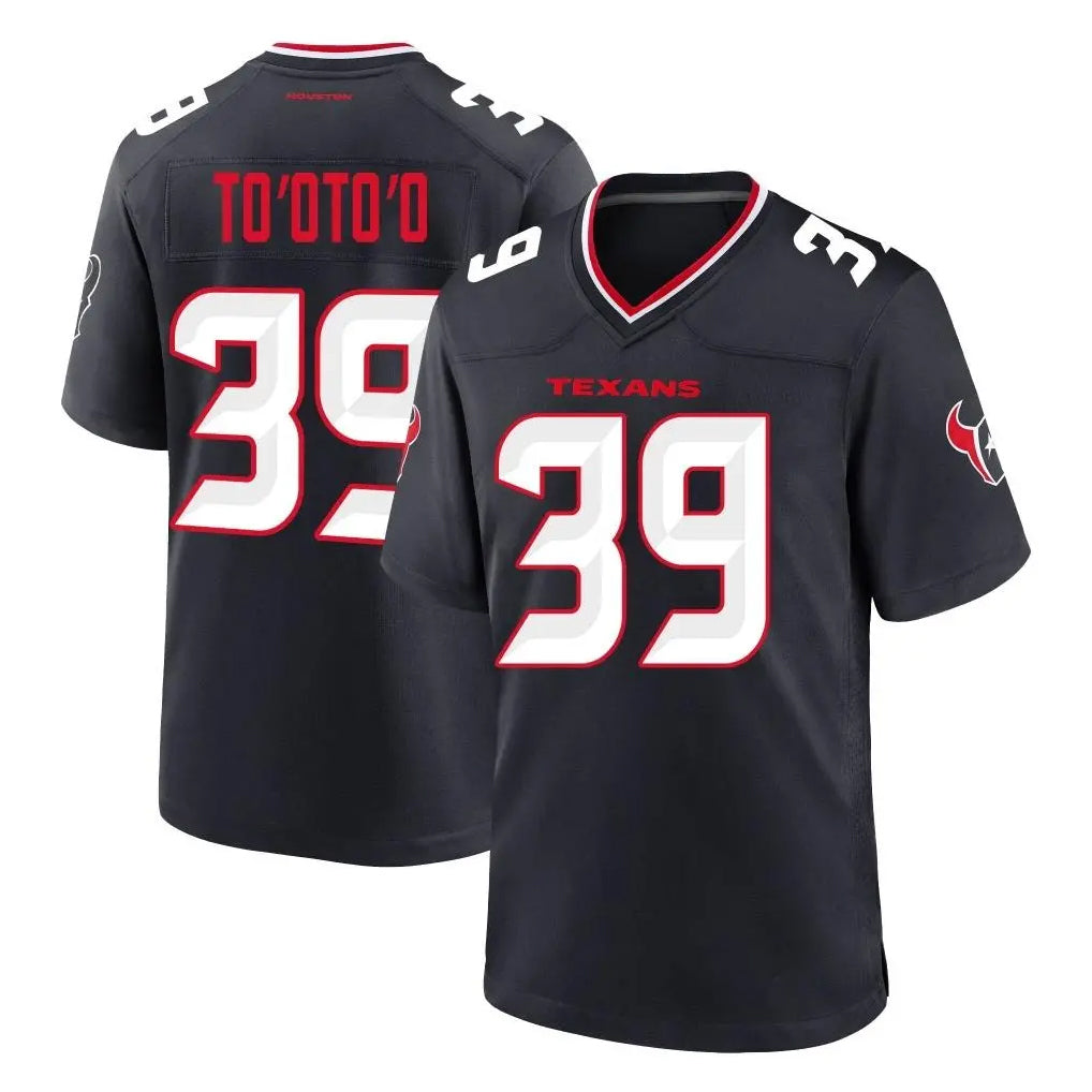 H.Texans #39 Henry To'oTo'o Player Navy Team Home Game STECN Stitched Jerseys