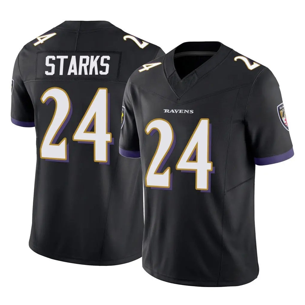 B.Ravens #24 Malaki Starks Player Black Vapor F.U.S.E. Limited STECN Stitched Jerseys