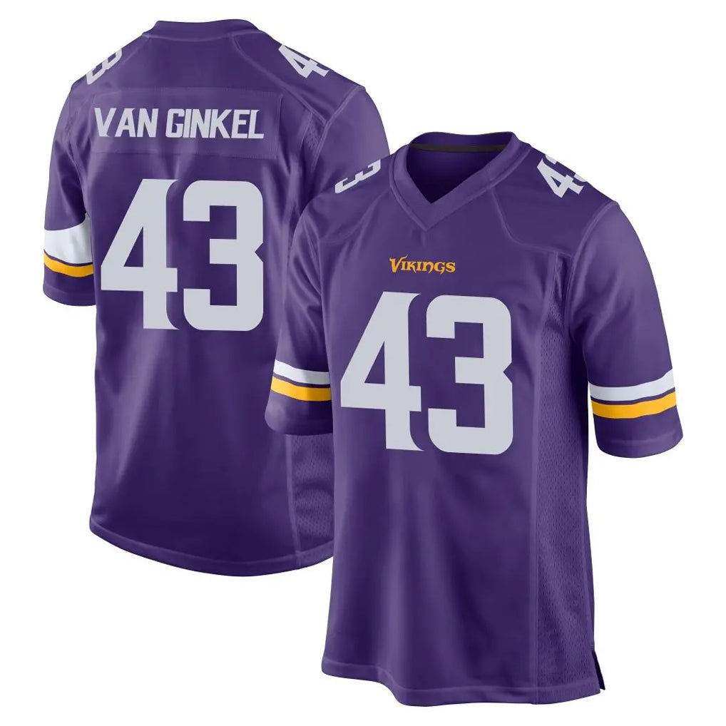 M.Vikings #43 Andrew Van Ginkel Player Purple Home Game STECN Stitched Jerseys