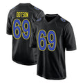 LA.Rams #69 Kevin Dotson Player Black Fashion Limited Home Game STECN Stitched Jerseys