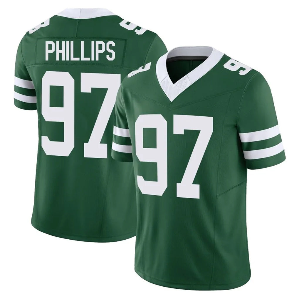 NY.Jets #97 Harrison Phillips Player Green Legacy Limited Vapor F.U.S.E. Home Game STECN Stitched Jerseys