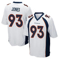D.Broncos #93 D.J. Jones Player White Game STECN Stitched Jerseys