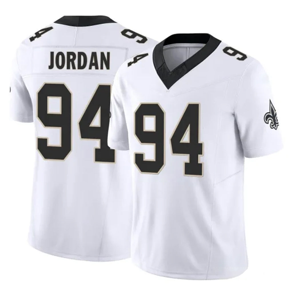 NO.Saints #94 Cameron Jordan Player White Limited Vapor F.U.S.E. Home Game STECN Stitched Jerseys