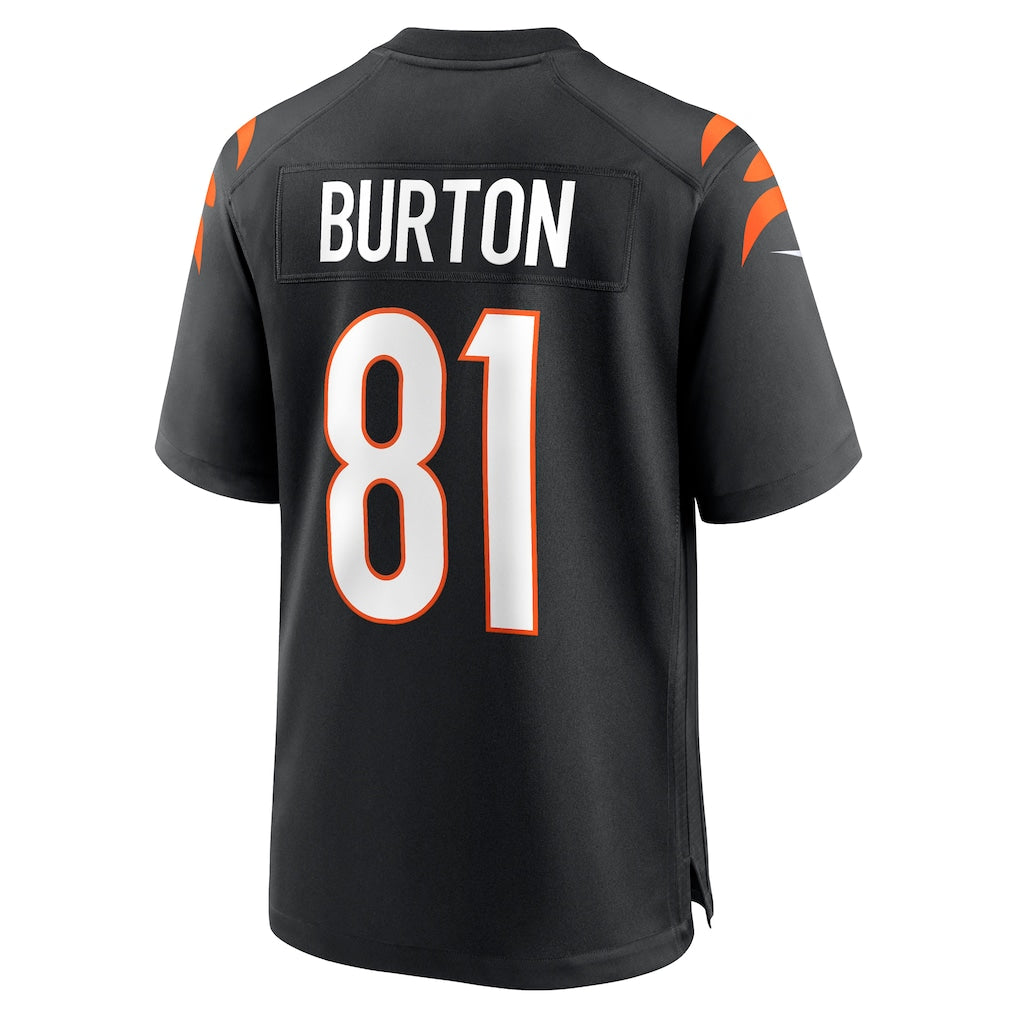 STECN C.Bengals #81 Jermaine Burton Black Team Game Jersey
