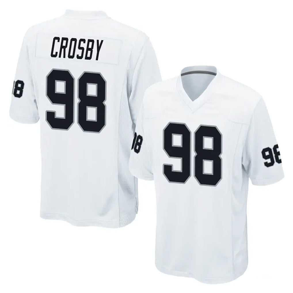 LV.Raiders #98 Maxx Crosby Player White Home Game STECN Stitched Jerseys
