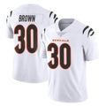 C.Bengals #30 Chase Brown Player White Vapor Untouchable Limited Home Game STECN Stitched Jerseys