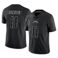 LA.Chargers #11 Cameron Dicker Player Black Limited Reflective Home Game STECN Stitched Jerseys