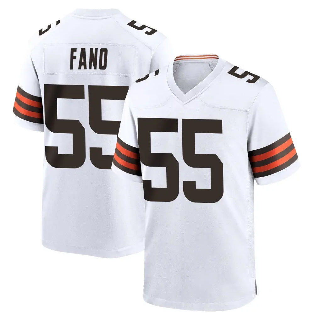 C.Browns #55 Spencer Fano Player White Home Game STECN Stitched Jerseys