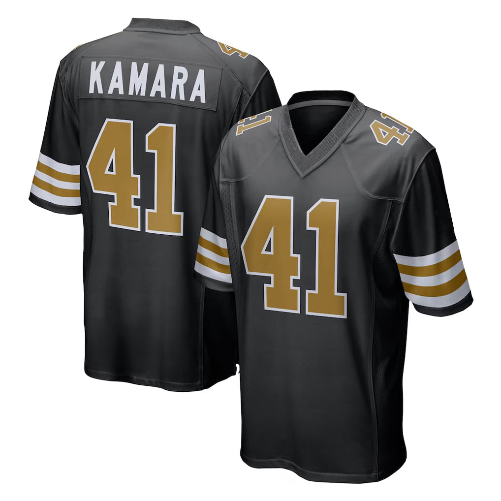 NO.Saints #41 Alvin Kamara Player Black Alternate Home Game STECN Stitched Jerseys