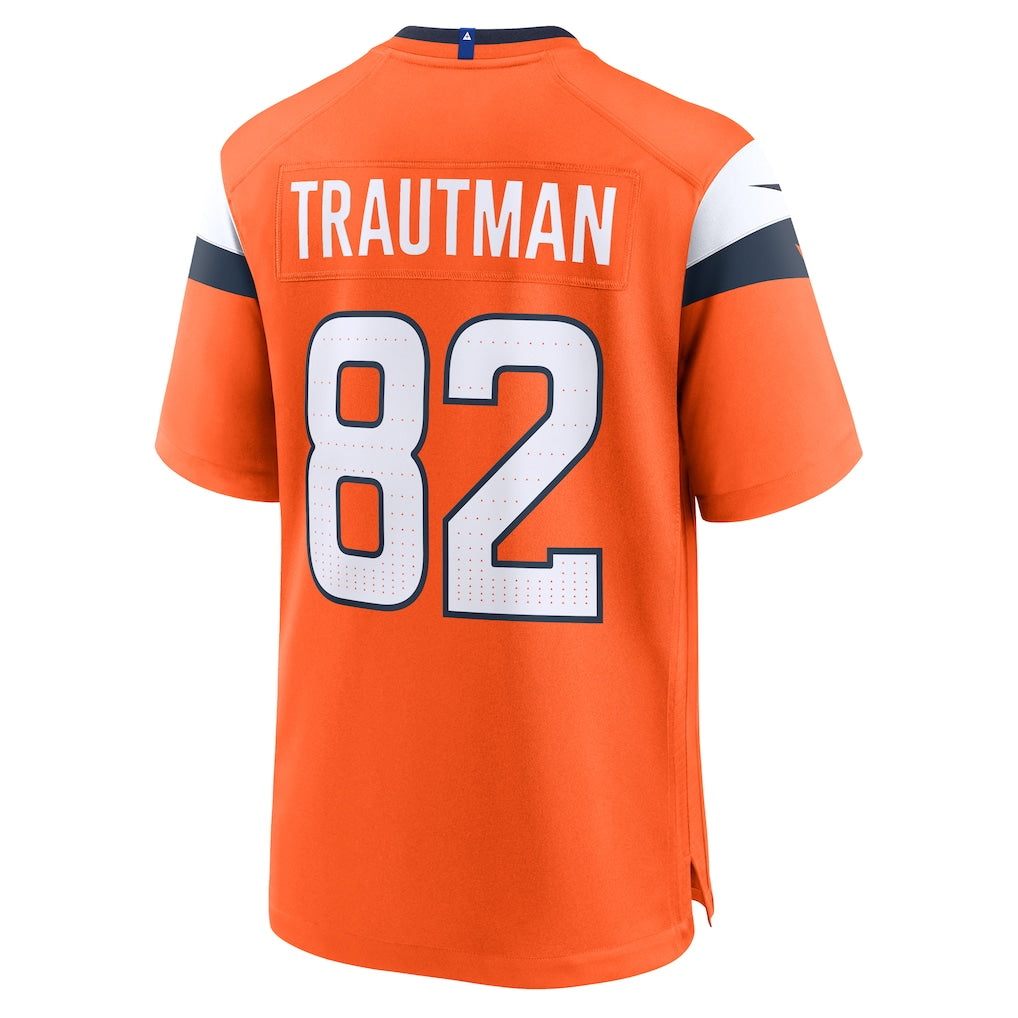 STECN D.Broncos #82 Adam Trautman Orange Team Game Jersey