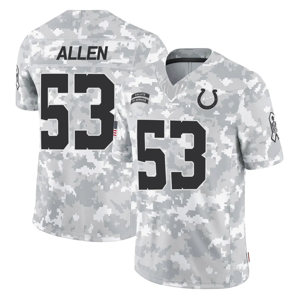 IN.Colts #53 CJ Allen Player Arctic Camo Salute To Service Limited Game STECN Stitched Jerseys
