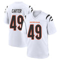 C.Bengals #49 Barrett Carter Player White Home Game STECN Stitched Jerseys