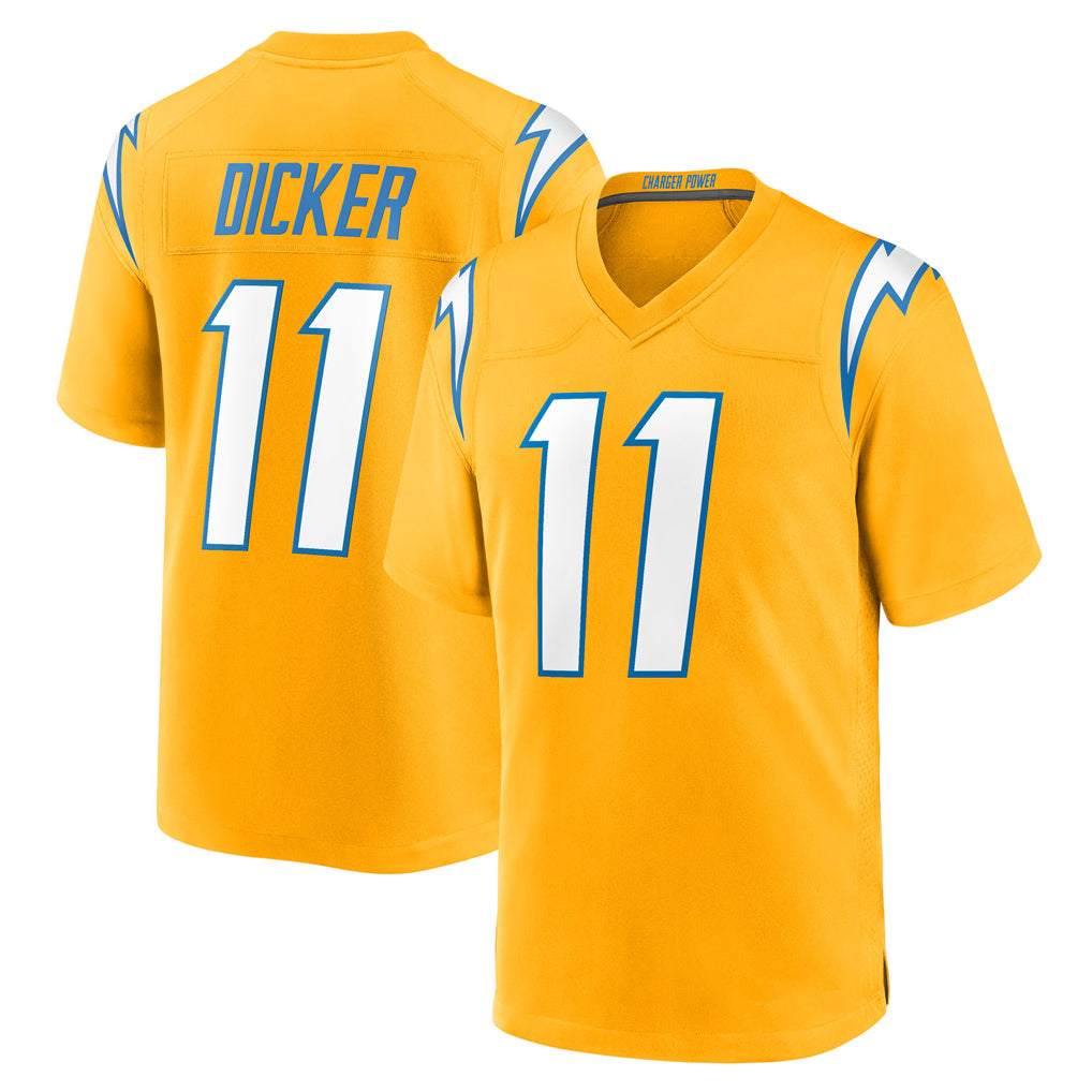 LA.Chargers #11 Cameron Dicker Player Gold Home Game STECN Stitched Jerseys