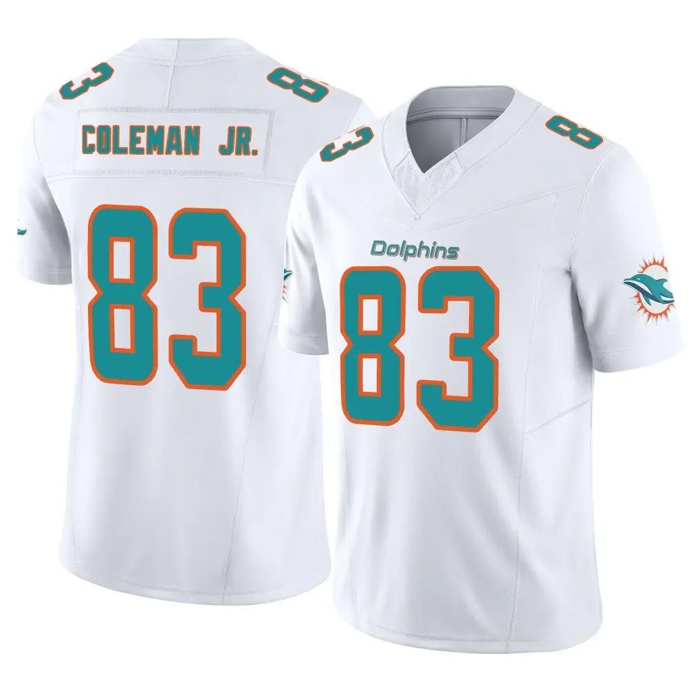 M.Dolphins #83 Kevin Coleman Jr. Player White Limited Vapor F.U.S.E. Home Game STECN Stitched Jerseys