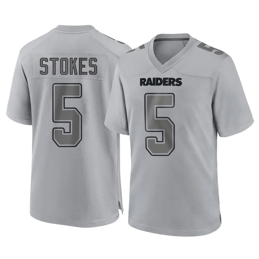 LV.Raiders #5 Eric Stokes Player Gray Atmosphere Fashion Limited Game STECN Stitched Jerseys