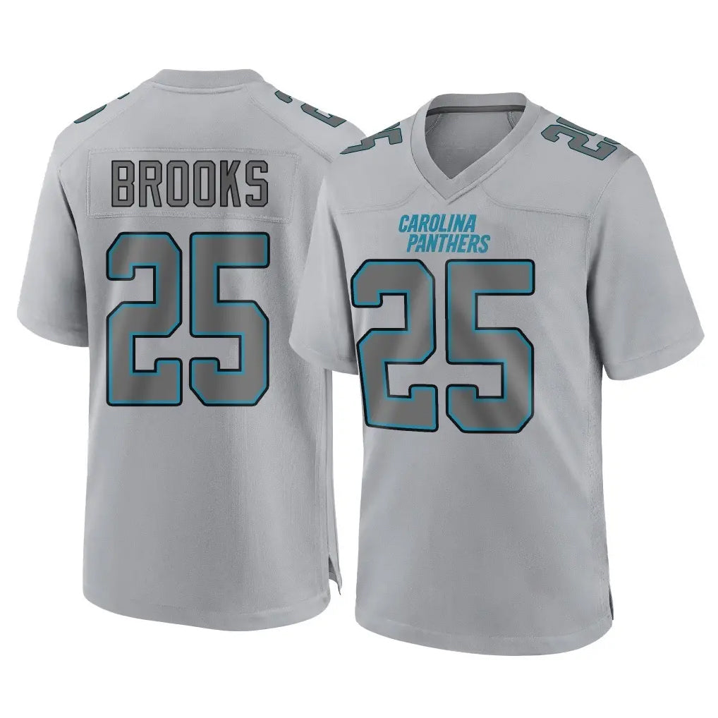 C.Panthers #25 Jonathon Brooks Player Gray Atmosphere Fashion Game STECN Stitched Jerseys