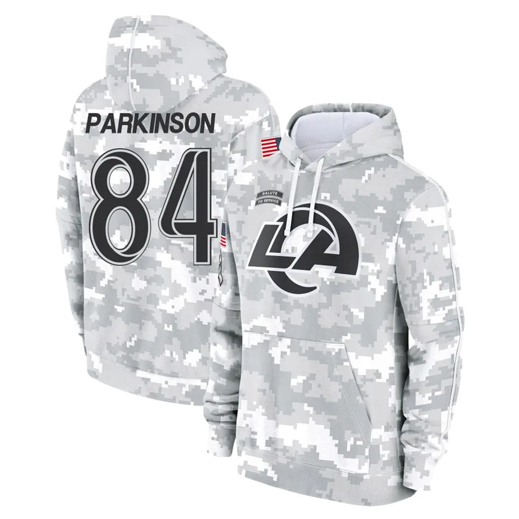 LA.Rams #84 Colby Parkinson Player Arctic Camo Salute to Service Hoodies Limited Game STECN Stitched Jerseys