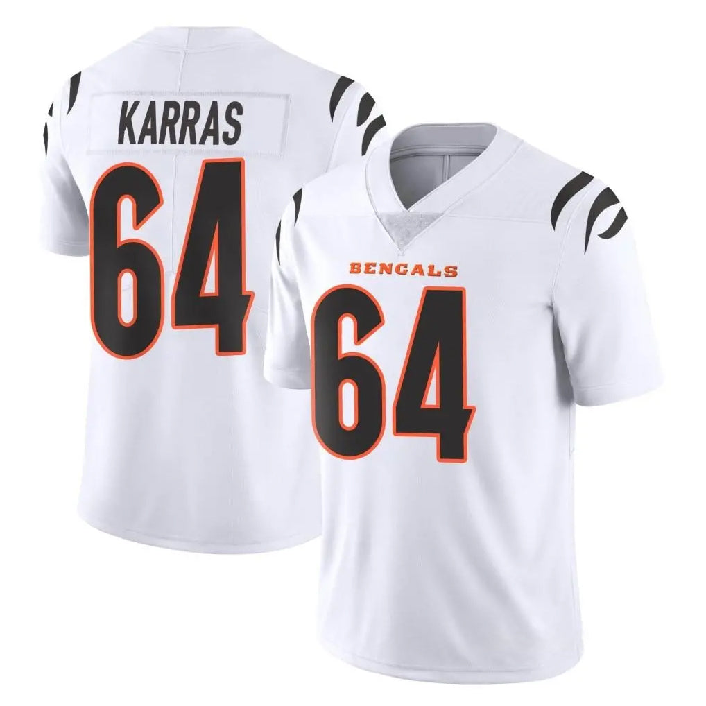 C.Bengals #64 Ted Karras Player White Vapor Untouchable Limited Home Game STECN Stitched Jerseys