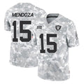 LV.Raiders #15 Fernando Mendoza Player Arctic Camo Salute To Service Limited Game STECN Stitched Jerseys