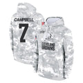 C.Browns #7 Tyson Campbell Player Arctic Camo Salute to Service Hoodies Limited Game STECN Stitched Jerseys