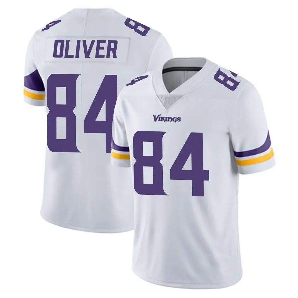 M.Vikings #84 Josh Oliver Player White Limited Vapor Untouchable Home Game STECN Stitched Jerseys