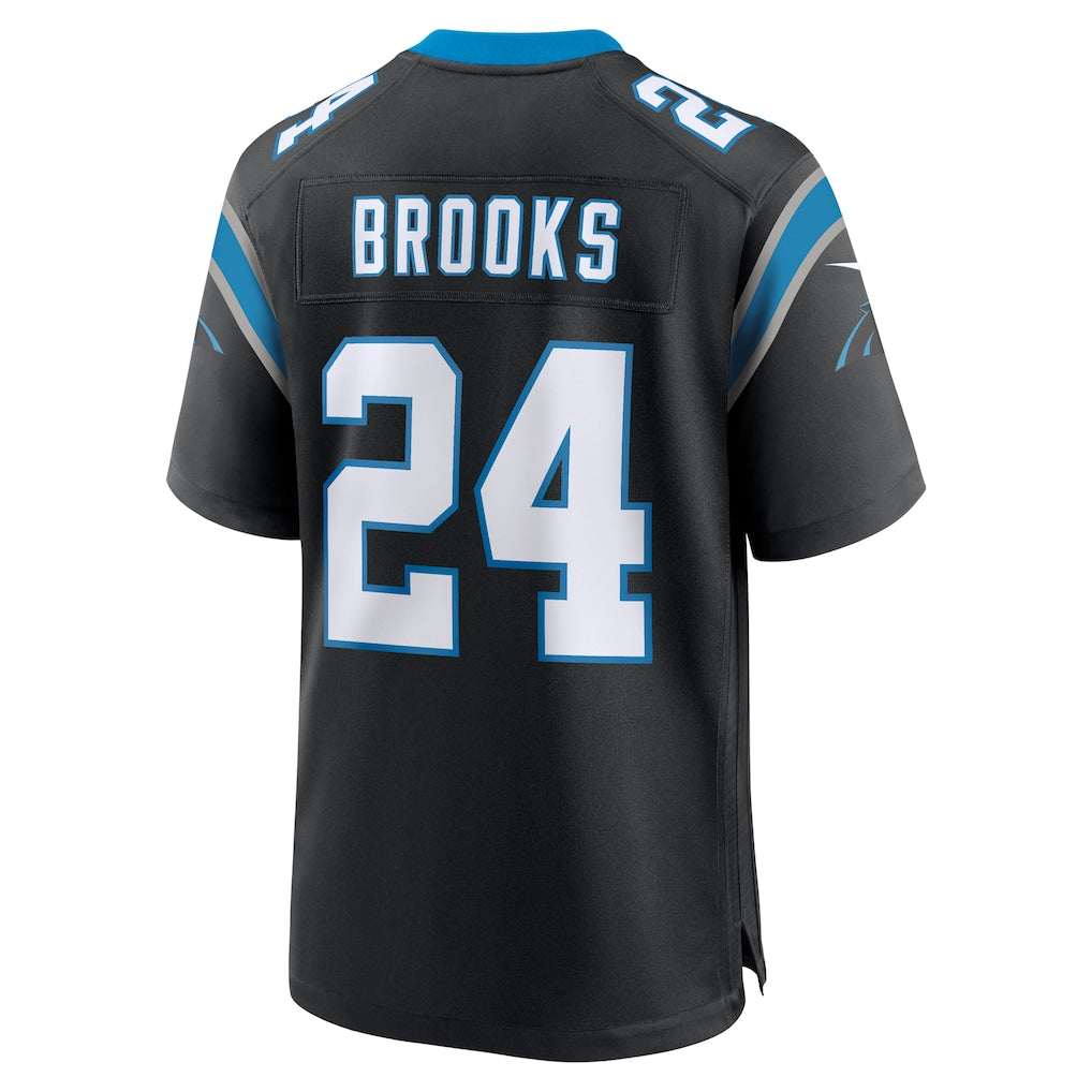 STECN C.Panthers #24 Jonathon Brooks Black Game Jersey