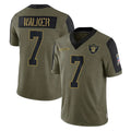 LV.Raiders #7 Quay Walker Player Olive Salute To Service Limited Game STECN Stitched Jerseys