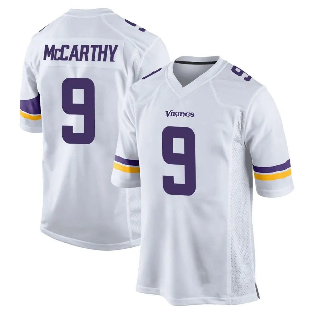 M.Vikings #9 J.J. McCarthy Player White Home Game STECN Stitched Jerseys