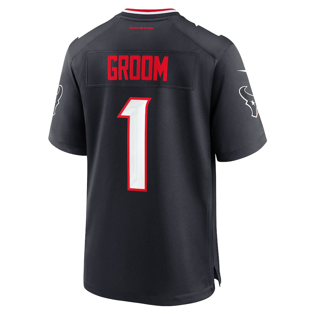 STECN H.Texans #1 Groom Navy Game Jersey