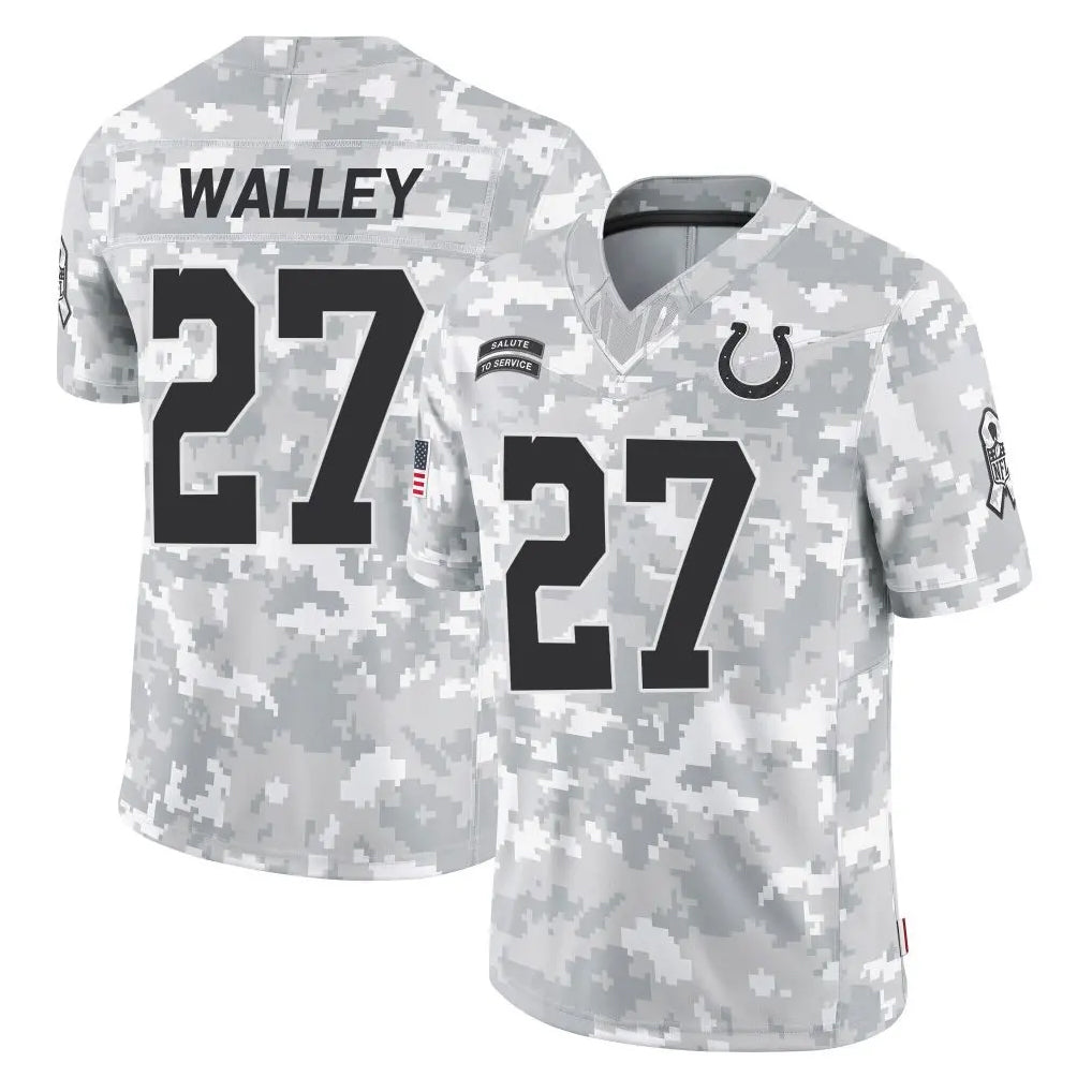 IN.Colts #27 Justin Walley Player Arctic Camo Salute To Service Limited Game STECN Stitched Jerseys