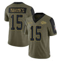 KC.Chiefs #15 Patrick Mahomes Player Olive Salute To Service Limited Game STECN Stitched Jerseys