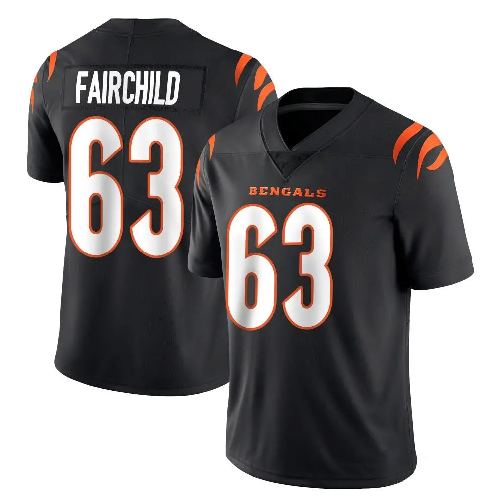 C.Bengals #63 Dylan Fairchild Player Black Vapor Untouchable Limited Home Game STECN Stitched Jerseys