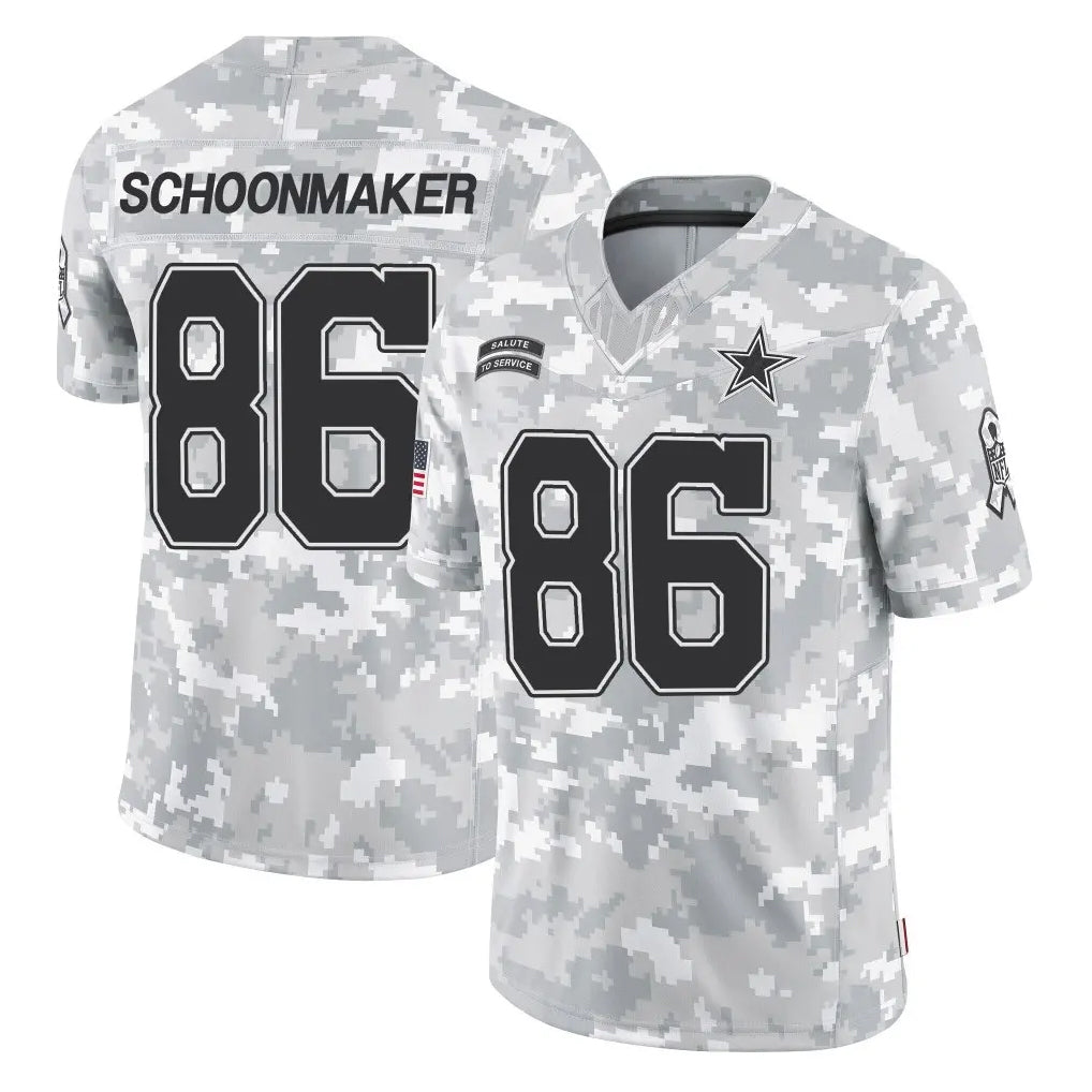 D.Cowboys #86 Luke Schoonmaker Player Arctic Camo Salute to Service Limited Home Game STECN Stitched Jerseys