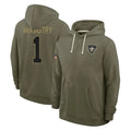 NO.Saints #1 Kool-Aid McKinstry Player Olive Salute to Service Pullover Hoodies Limited STECN Stitched Jerseys
