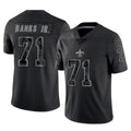 NO.Saints #71 Kelvin Banks Jr. Player Black Limited Reflective Home Game STECN Stitched Jerseys
