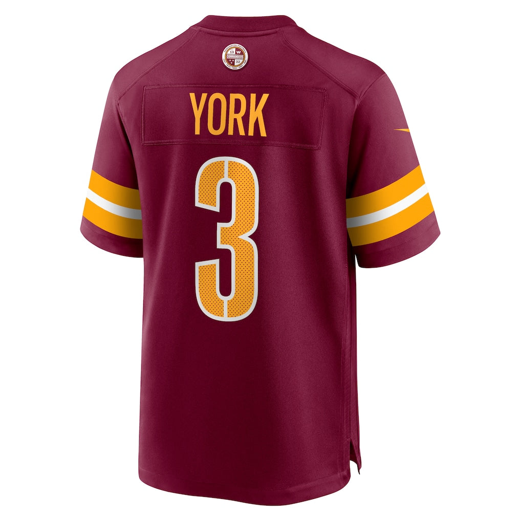 STECN W.Commanders #3 Cade York Burgundy Game Jersey