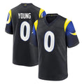 LA.Rams #0 Byron Young Player Black Midnight Rivalries Collection Home Game STECN Stitched Jerseys